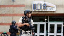 A police in UCLA after the shooting.