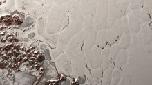Scientists from NASA’s New Horizons mission used state-of-the-art computer simulations to show that the surface of Pluto’s informally named Sputnik Planum is covered with churning ice 
