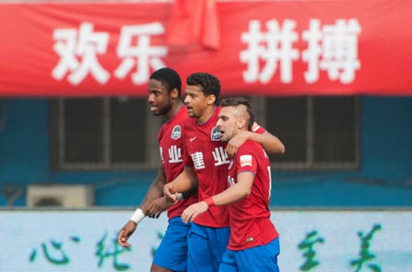 Henan Jianye imports (from L to R) Eddie Gomes, Osman Sow, and Ivo