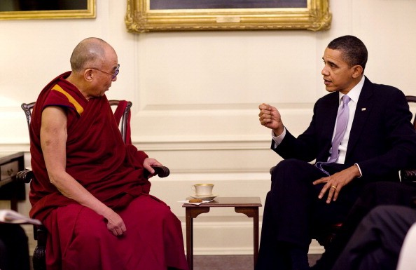 President Obama meets with his Holiness the Dalai Lama in the White House residence on Wednesday