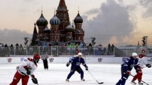 Kontinental Hockey League All Star Show match at the Red Square in Moscow