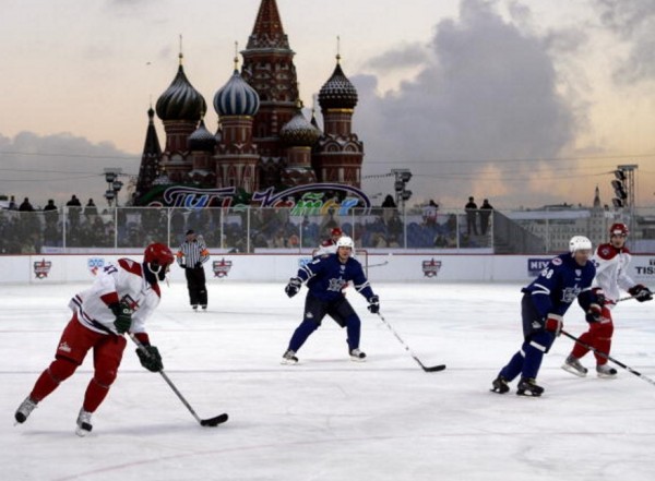 Kontinental Hockey League All Star Show match at the Red Square in Moscow