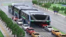 China will start production of the elevated bus next week.