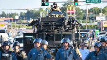 Police and the heavy-duty free military surplus equipment they employ, this time at Ferguson, Mo. last week.