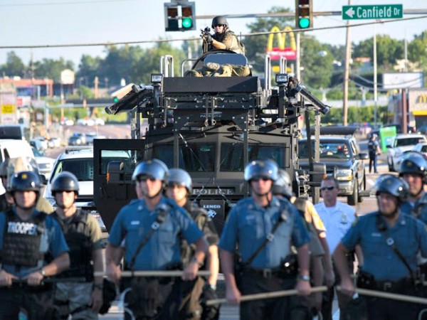 Police and the heavy-duty free military surplus equipment they employ, this time at Ferguson, Mo. last week.