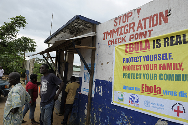 Ebola checkpoint in Liberia