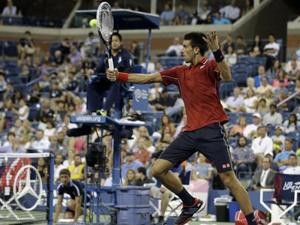 World No. 1 Novak Djokovic wins first match against  Diego Schwartzman of Argentina in the US Open at Flushing Meadows