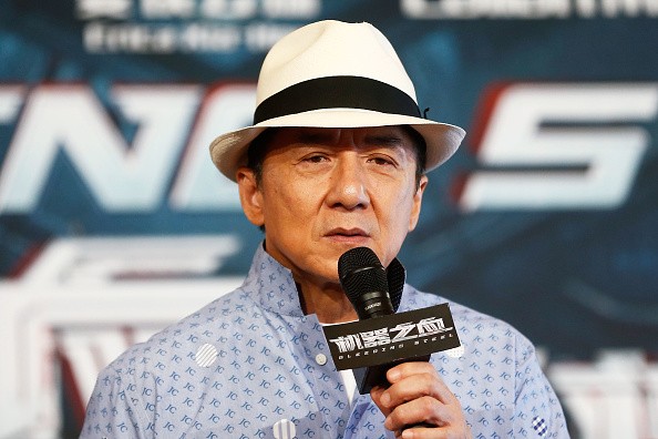 Jackie Chan speaks on stage during a press conference and photocall for Bleeding Steel at Sydney Opera House on July 28, 2016 in Sydney, Australia