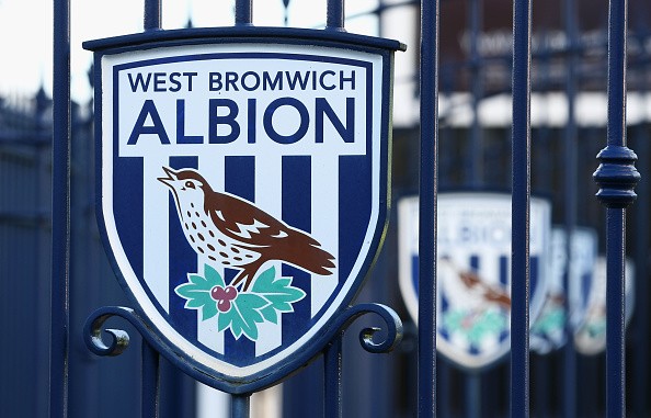 West Bromwhich Albion's club crest on the gates at The Hawthorns in West Bromwich, England.