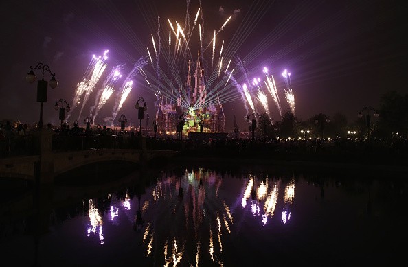 Fireworks And Light Show Rehearsal In Shanghai Disneyland