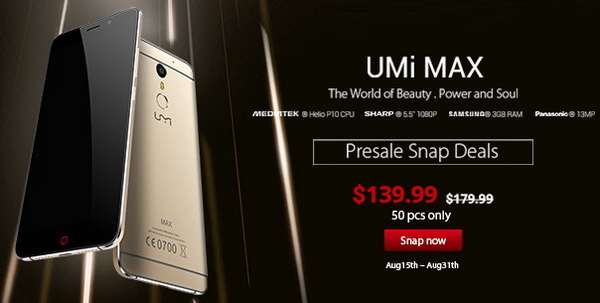 UMi Max Smartphone is Now Available for Pre-Order on TomTop.com Along With a Discount Coupon