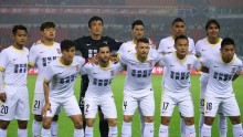 Changchun Yatai players lineup before a CSL game