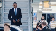  U.S. President Barack Obama arrives on Air Force One for the 2016 G20 State Leaders Hangzhou Summit at the Hangzhou Xiaoshan International Airport on September 3, 2016 in Hangzhou, China. 