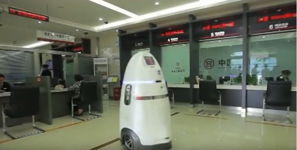 China's first crime-fighting droid called Anbot is patrolling round-the-clock in Shenzhen airport.