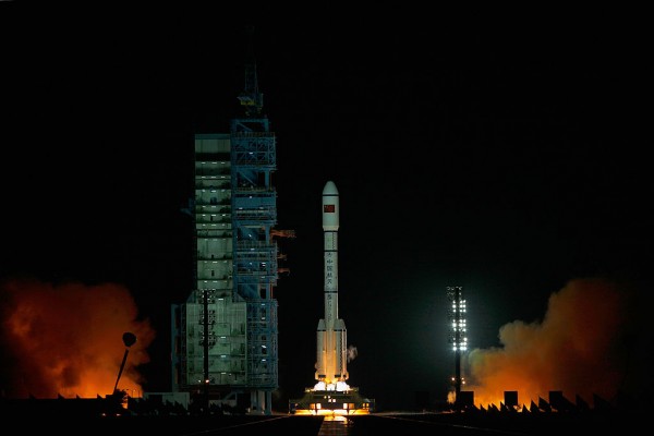  A Long March 2F rocket carrying the country's first space laboratory module Tiangong-1 lifts off from the Jiuquan Satellite Launch Center on September 29, 2011 in Jiuquan, Gansu province of China. 