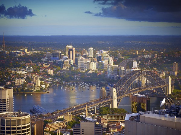 In this handout image provided by Sydney Tower Eye, the skyline and harbour of Sydney is seen from a viewing platform at the Sydney Tower Eye, on December 16, 2011 in Sydney, Australia. 