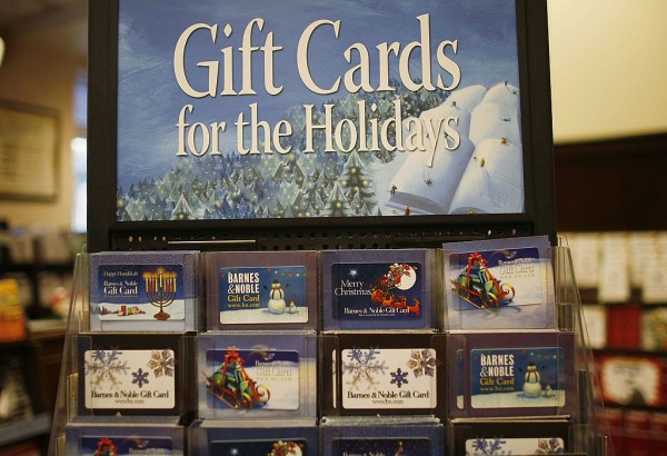  A gift card rack is seen at the Barnes & Noble store November 21, 2008 in Miami, Florida. 