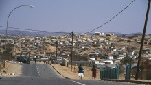 Street view of the Katutura Black Township, located in Windhoek, Namibia, August 1995 