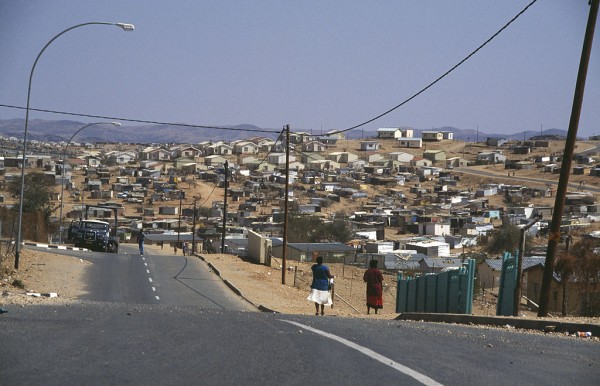 Street view of the Katutura Black Township, located in Windhoek, Namibia, August 1995 