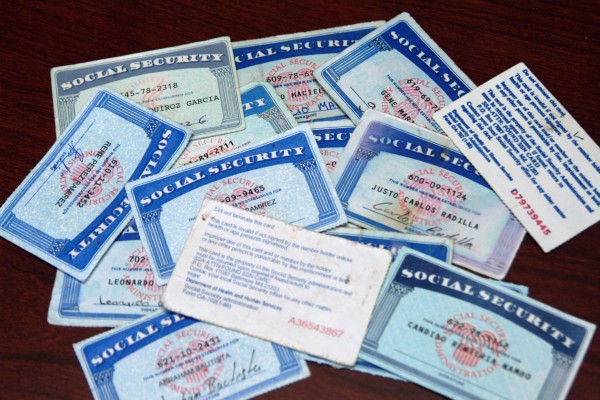 Counterfeit social security cards