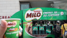 Free Milo peng for everybody on Friday at Plaza Singapura in support of 'Sing! China' finalist Nathan Hartono.