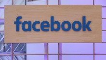 The Facebook logo is displayed at the Facebook Innovation Hub on February 24, 2016 in Berlin, Germany.