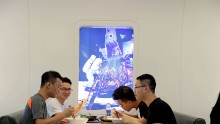  Students eat at a cabin-style canteen in the Nanjing University of Aeronautics and Astronautics on August 30, 2016 in Nanjing, Jiangsu Province of China. 