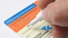  In this photo illustration a real organ donor's card (Organspendeausweis) from public health insurer Techniker Krankenkasse is seen on November 13, 2012 in Berlin, Germany.