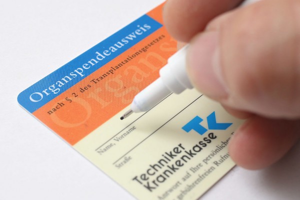 In this photo illustration a real organ donor's card (Organspendeausweis) from public health insurer Techniker Krankenkasse is seen on November 13, 2012 in Berlin, Germany.