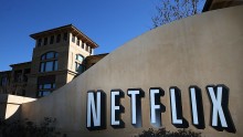  A sign is posted in front of the Netflix headquarters on January 22, 2014 in Los Gatos, California. 