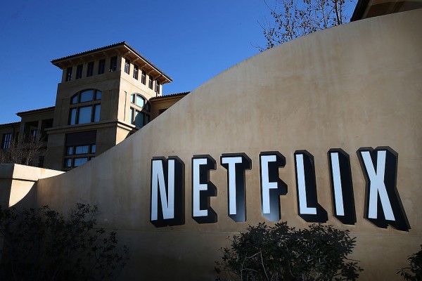 A sign is posted in front of the Netflix headquarters on January 22, 2014 in Los Gatos, California. 