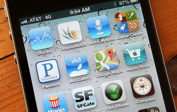 An icon for the Google Maps app is seen on an Apple iPhone 4S on December 13, 2012 in Fairfax, California.