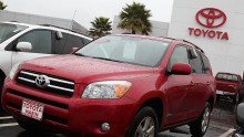 A brand new Toyota RAV4 is displayed on the Toyota of Marin sales lot January 21, 2010 in San Rafael, California.